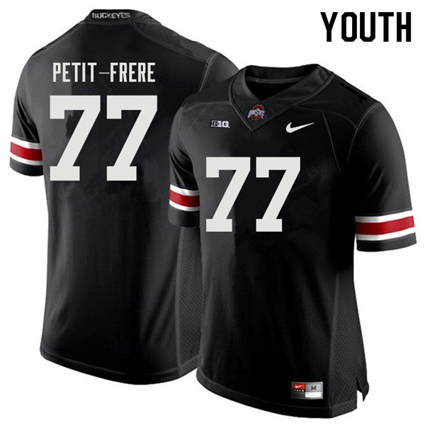 Ohio State Buckeyes Nicholas Petit-Frere Youth #77 Black Authentic Stitched College Football Jersey